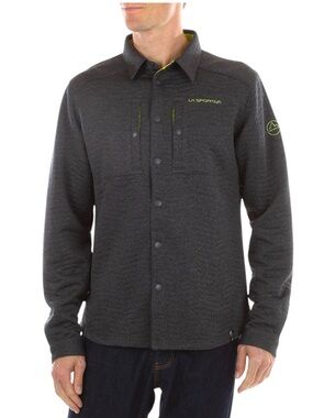 La Sportiva Spacer Shirt Carbon/Lime Punch Button-Up Jacket (M)